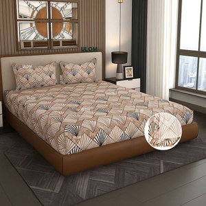 Parure de lit imprimée 4 pièces, drap de lit doux, couvre-lit de mariage, drap-housse pour matelas, tailles double, grand lit, très grand lit - Product Image 2