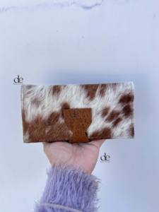 Portefeuille en cuir de fourrure de vachette embrayage cheveux sur peau fourrure multi-usages sac à main en cuir de veau pochette pochette Western femmes utilise pochette - Product Image 2