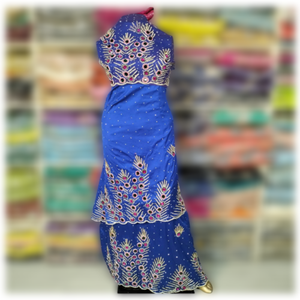 Robe de mariée africaine de haute qualité, écologique, à motifs floraux, ornée de pierres, couleurs et tissus personnalisables pour mariée/soirée - Product Image 3