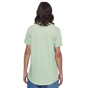 Camiseta de Manga Corta para Hombre, Cuello Redondo, Color Verde Menta, Corte Regular, Informal, Color Sólido, Algodón Jersey, Lisa - Product Image 2