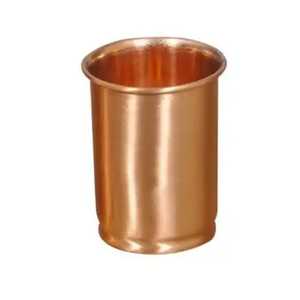 Paire de verres à eau en cuivre pur martelé, à fossettes droites, pour la restauration et l'hôtellerie - Product Image 2
