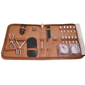 Complete Hair Extension Tool Kit 420C Steel Pliers <b>Beads</b> Clips <b>Needles</b> Comb & Leather Case - Product Image 3