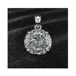 GIA IGI Certified DEF VVS VS Lab Grown Diamond Round Portuguese Fine Gold 925 Sterling Silver Solitaire Pendant and Charm <b>Gift</b> - Product Image 1