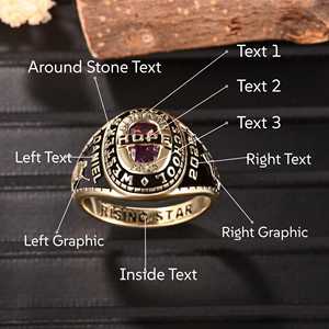 Bague d'École BOJ 047 Personnalisée sur Mesure pour Diplômé Universitaire, Bague de Fin d'Études Secondaires ou Universitaires pour Femme avec Pierre de Naissance en Argent 925 – Nouveauté Tendance - Product Image 4