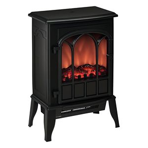 Caminetto Elettrico Moderno 750W/1500W Autoportante con LED, Riscaldatore in Metallo con Telecomando, Stile Francese per Uso Domestico e Alberghiero, Nero - Product Image 1