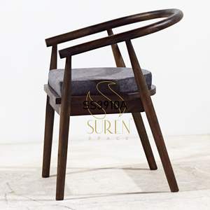 Modern <b>Vintage</b> Solid Wood Dining <b>Chair</b> Handcrafted High Quality <b>Wooden</b> Leather Seat Indian for Home Hotel Restaurant Use - Product Image 2