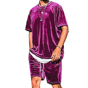 Ensemble de sport d'été personnalisé pour homme : T-shirts à manches courtes séchage rapide et shorts de gym doux pour la peau, coupe automatisée, 2 pièces - Product Image 2