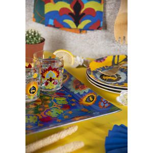 Vassoio di Servizio Excelsa New Delhi in Vetro 30x2.5x30 Cm Multicolore - Product Image 2