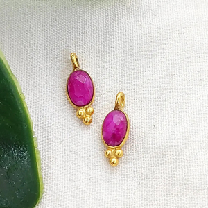 Pendentif ovale fantaisie plaqué or, en quartz aigue-marine 6x4mm, avec breloques ovales miniatures faites à la main, taille briolette, pour la fabrication de bijoux - Product Image 4