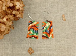 WHOLESALE NATIVE EARRING <b>BEADS</b> Miyuki Beaded Fringe Earrings: Handmade Mexican Boho Jewelry for Women Party, BIRTHDAY, WEDDING - Product Image 1
