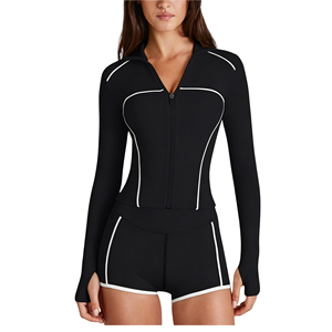 2026 New Arrival Casual Set Long-Sleeve <b>Knee</b>-Length Sports-Style Fitness Top and Zip-Up Sun Protection Jacket 2-Piece Set - Product Image 5