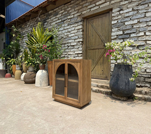 Vintage Luxury <b>Pine</b> Wood Glass Door <b>Cabinet</b> two door Durable Storage for Living Room Oak <b>Pine</b> Walnut. - Product Image 4