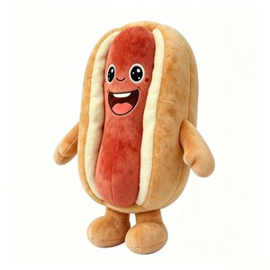 Peluche personalizado con forma de bollo de salchicha, peluche con forma de comida, peluche de hot dog, peluche de hot dog con brazos y piernas - Product Image 1