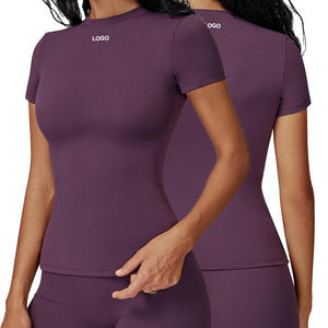 Nuevo conjunto de pantalones cortos de Yoga sin costuras de dos piezas para mujer, gimnasio, Fitness, transpirable, ajustado, realce de glúteos, ropa deportiva, logotipo frontal - Product Image 5