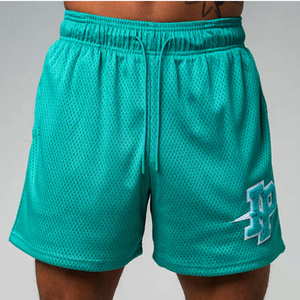 Nuevos Pantalones Cortos Deportivos para Hombre de Primera Calidad, Ecológicos, con Bordado Chenille, Bolsillos, Malla Impresa Personalizada y Secado Rápido - Product Image 2