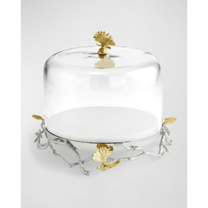 Supports à gâteaux élégants en métal avec couvercle en verre, qualité supérieure, présentoir rond pour desserts, fournitures pour gâteaux de mariage et d'anniversaire à domicile - Product Image 2