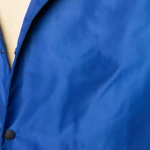 Men's Blue Polyester Windproof Turn-down Collar Casual Autumn Regular Fit Solid Color Button Closure <b>Coach</b> Jacket For Sale - Product Image 2