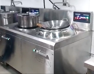 Asean Kitchen Kitchen Kit04 8KW/3P 2-Burner Induction Wok Range New Top Commercial Kitchen Machines 800X800/1100 Garantie 1 an - Product Image 2