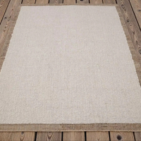 Tapis d'intérieur rectangulaire moderne, fin, abstrait, antidérapant, respectueux des animaux, en laine et jute tissé à la main, écologique, antibactérien, à poils ras