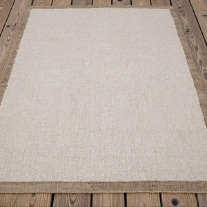 Tapis rectangulaire écologique en jute naturelle tissé à la main, abstrait, antidérapant, adapté aux animaux domestiques, pour intérieur et extérieur, avec bordure, pour salon, personnalisable - Product Image 5