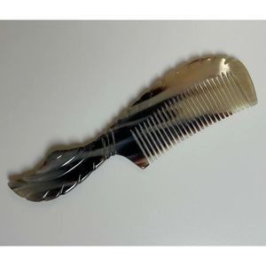 Peine de Cuerno de Búfalo Natural de Alta Calidad, Hecho a Mano, Herramienta para el Cuidado de la Barba, Peine Desenredante de Dientes Finos, Cuerno Pulido, Cuidado Personal - Product Image 1