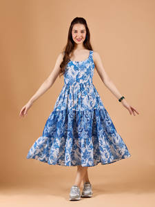 Vestidos Midi Casuales de Alta Calidad para Mujer, Estilo Elegante, para Fiesta, Sin Mangas, Cuello en V, Lavables, Formales, Cintura Natural, Georgette - Product Image 4