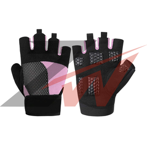 Guantes de Ejercicio Personalizados para Mujer, Color Rosa, Medios Dedos, con Almohadilla de Silicona Absorbente de Impactos, Guantes de Cross Training, Proveedor OEM, Guantes de Gimnasio - Product Image 4