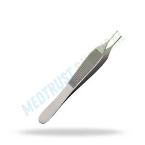 Pinza quirúrgica Adson con extremidades cruzadas y dentadas, tamaño estándar, para manipulación de tejidos y cuidado de heridas. - Product Image 3