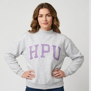 HPU Oversized <b>Turtleneck</b> Sweatshirt Gray Purple Letter Print Sweatshirt Oversized Pullover Long Sleeve Casual Streetwear Apparel - Product Image 1
