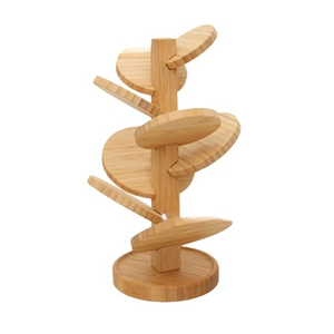 Wooden Tiered <b>Plate</b> Rack Organizer Bamboo Kitchen Storage <b>Stand</b> Vertical Dish <b>Holder</b> Display Rack for Home Dining Table - Product Image 1