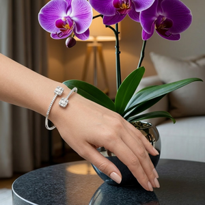 Oem Jewellery Reliable High Quality 18k Solid White Gold Real Diamond Classic Bangles for Wedding <b>Gift</b> Party - Product Image 3