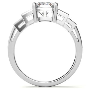 <b>Emerald</b> Cut Solitaire Moissanite <b>Ring</b> 925 Sterling <b>Silver</b> 18K Gold Plated Luxury Engagement Wedding Promise Bridal <b>Ring</b> - Product Image 2