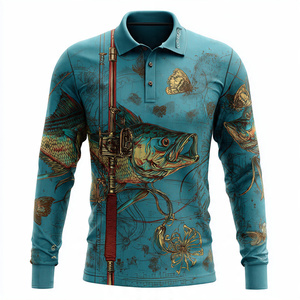 Camisetas de Pesca Sublimadas de Alta Calidad para Hombre, Camisetas con Botones, Ropa de Pesca Estampada, Camisetas de Pesca de Manga Larga - Product Image 2