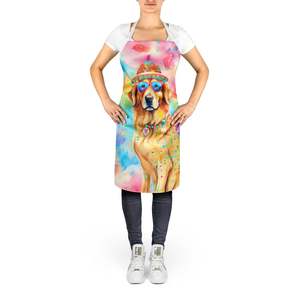 Golden Retriever Hippie Dawg Unisex delantal grande Multicolor para adultos para cocina hornear manualidades Servidor de jardinería - Product Image 2