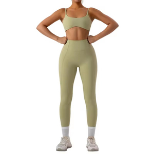 Wholesale 2026 Custom Logo Ribbed Spandex Sportswear - Hot Popular Four-Way Stretch Cross Back Yoga Set with Mid-Waist Shorts - Product Image 4