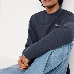 Chemise décontractée en tricot gaufré, coupe classique, texture respirante, adaptée à toutes les conditions météorologiques - Product Image 4