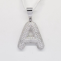 Collier Pendentif Alphabet H en Argent Sterling 925, Zircon Élégant Plaqué Rhodium, Plaqué 4 Couches, Cadeau de Fête Adorable, Unisexe, Chaîne Rolo