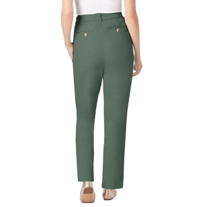 Pantalones chinos de cintura media con estilo de calidad superior para mujer, cómodos, transpirables, de diseño informal, de Color sólido, personalizados a un precio - Product Image 4
