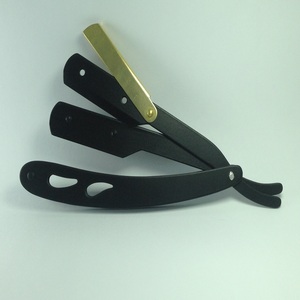 Professional Barber Folding Shaving <b>Razor</b> Gold <b>Single</b> Half <b>Blade</b> Straight Edged <b>Razors</b> with Custom Logo - Product Image 6