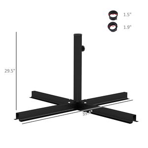 Supporto Universale in Ferro per Ombrelloni da Mercato Piccoli e Grandi, Design Moderno, Finitura Nera - Product Image 3