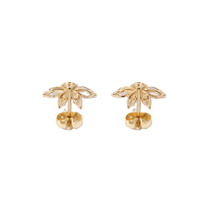 Minimalist Marquise Lab Grown Diamond Half Flower Stud Earrings 18K Solid Gold Fashion Stud Earrings Cluster Diamond Earrings - Product Image 5