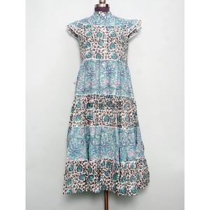 Vestidos Casuales Bohemios Elegantes, Hechos a Mano, Holgados, Naturales, para Uso Diario en Invierno, 100% Algodón Puro, Estampado Floral, Transpirables, Manga Corta, Maxi - Product Image 1