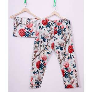 Conjuntos de Pijamas de Verano para Mujer al por Mayor, de Lujo, Alta Calidad, Suaves, Transpirables, 100% Algodón, con Elegante Estampado Floral, Ecológicos - Product Image 4