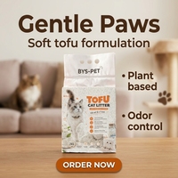 Litière pour chat en tofu biodégradable, faible teneur en poussière, agglomération rapide, 2,4 kg, vente en gros, commerce de détail, distributeurs, importateurs, commande en gros