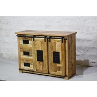 Buffet moderne en bois de manguier massif de style industriel multi-tiroirs Jupiter portes coulissantes meubles de maison pour cuisine salon
