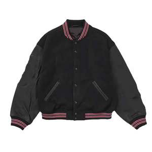 Veste universitaire bleue et crème pour homme, coupe classique, polyester et coton, pour l'automne, avec col et poches - Product Image 5
