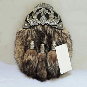 Scottish Kilt Original Fox <b>Fur</b> Full Dress Sporran Antique Anemal CROWN Cantel Top Selling OEM ODM - Product Image 1