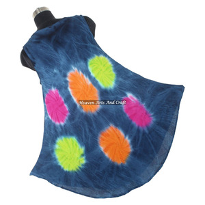 Vestido largo de rayón de alta calidad con cuello redondo para mujer, ropa de playa con efecto tie-dye, compra en línea, vestido tie-dye con estampado de sombrilla para mujer - Product Image 6