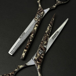 Hair Styling <b>Barber</b> Scissors 2 Piece <b>Sets</b> Top Surgical Grade Stainless Steel Made Hand Crafted Printed <b>Barber</b> Scissor - Product Image 5