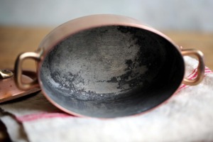 1890s Mid Century Copper Soup <b>Pot</b> Double Handle Oven Safe No Coating <b>For</b> Gas And <b>Induction</b> - Product Image 2